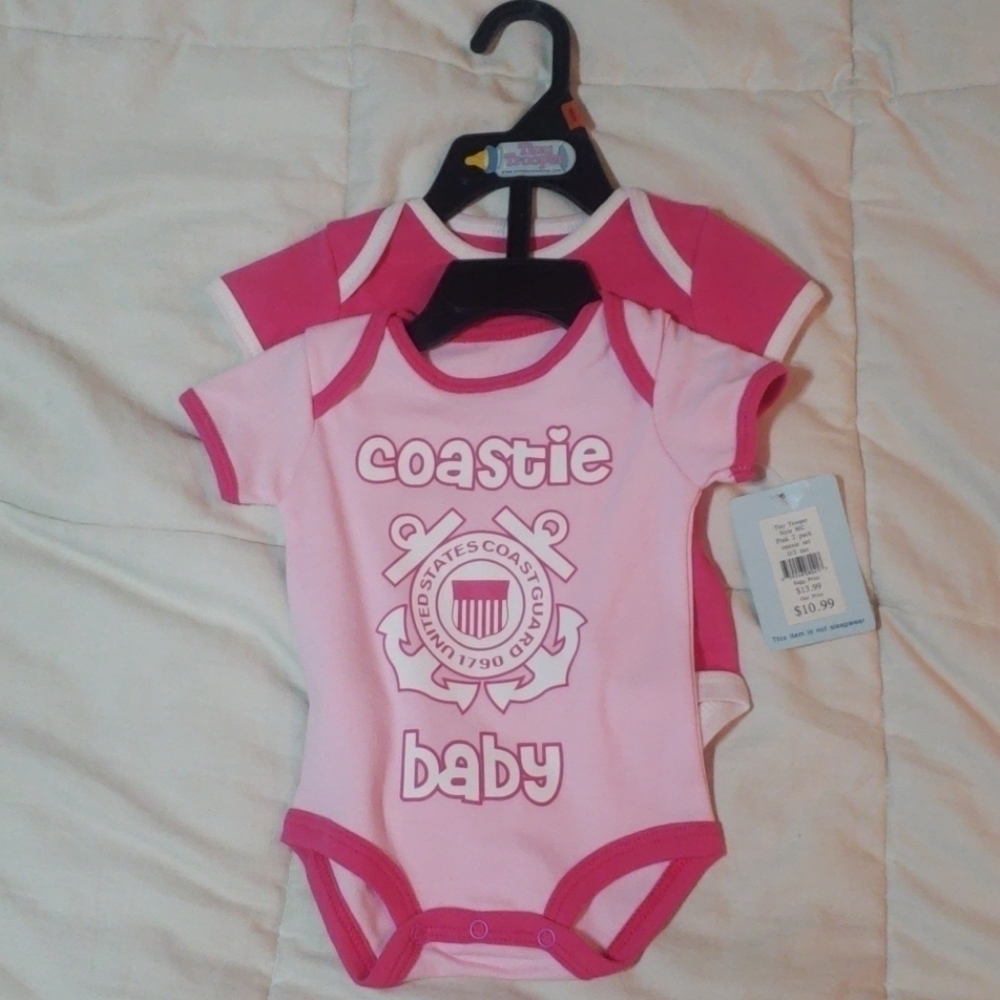 Nwt Coast Guard baby one-pieces 0-3 months.